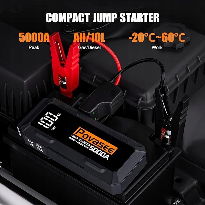 Стартер Автомобильный Povasee Jump 5000A LCD 12V USB LED, фото 2