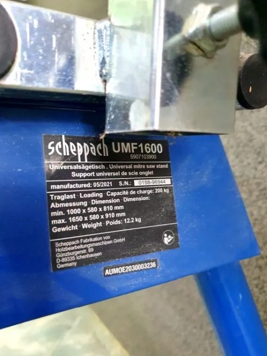 Scheppach стол рабочий для ukośnicy UMF1600 складной металлический udźwig 150 кг, фото 4