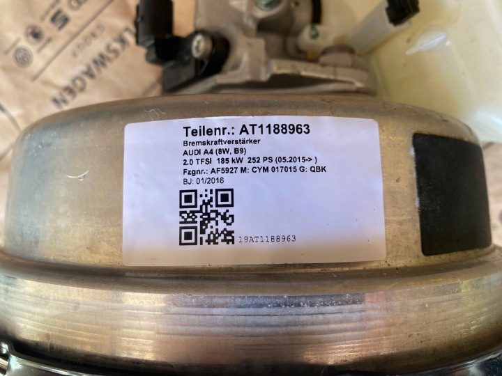Audi A4 8W B9 36 л.с. Вакуумный усилитель Тормоза 8w0612103b, фото 9
