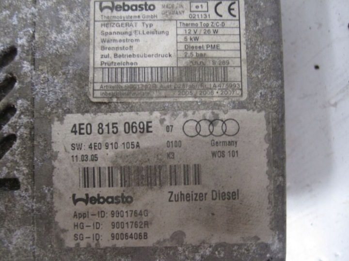 AUDI A8 D3 3.0 TDI WEBASTO ДИЗЕЛЬ 4E0815069E, фото 3