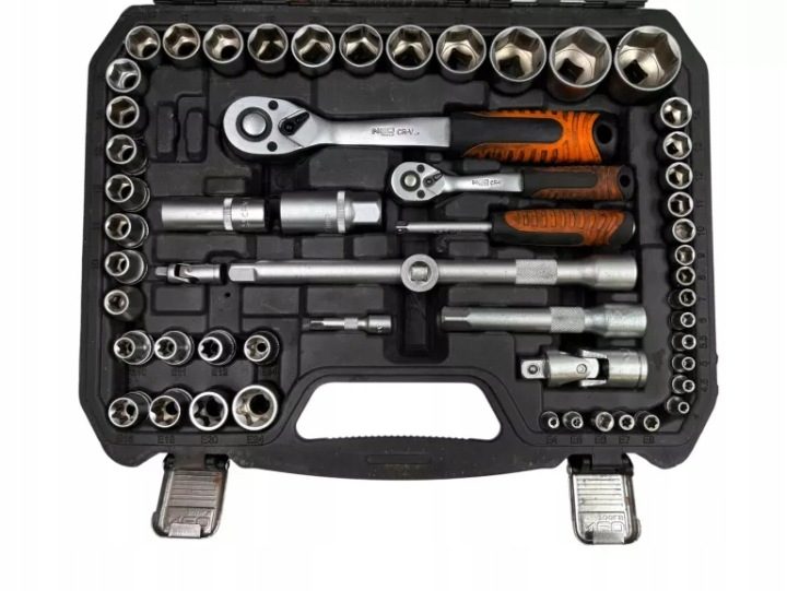 Комплект инструментов NEO TOOLS 108 шт. торцевые головки 1/4" 1/2, фото 2