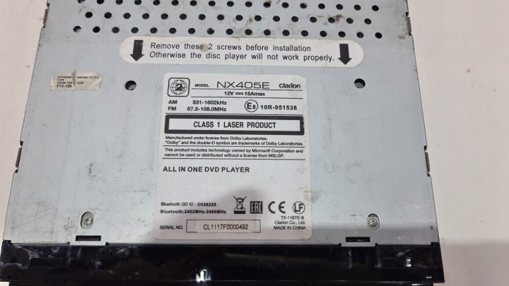 МАГНИТОЛА BLUETOOTH HDMI DVD CLARION NX405E, фото 3