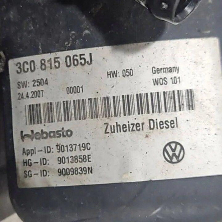 Webasto VW PASSAT VARIANT B6 (3C5) 9013719C 2.0L дизель 103 кВт 2007, фото 4