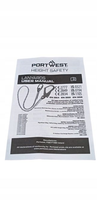 FP74 PORTWEST трос шлейф asekuracyjna с amortyzatorem для мест для 140 кг, фото 4