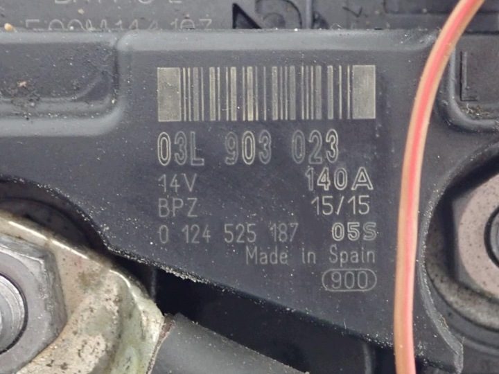 Генератор оригинал 140A 03L903023 VW Touran I II 1T 1.6 TDI CAY 15 г., фото 4