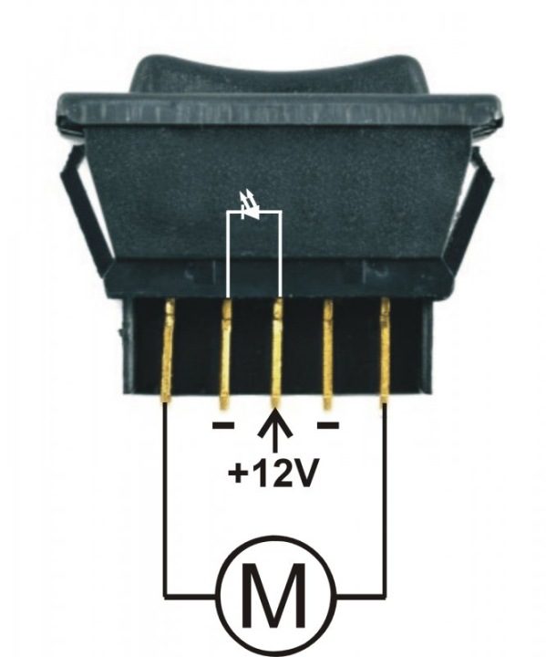 ПЕРЕКЛЮЧАТЕЛЬ CHWILOWY ДЛЯ СТЕКОЛ LED 12V 20A ON-OFF-ON, фото 4