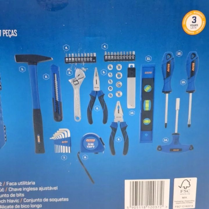 Комплект инструментов ручных для дома biura Niteo 57 элементов кейс, фото 3