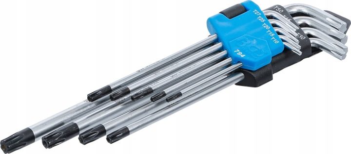 Комплект długich ключей imbusowych Torx с otworem T10-T50 9 шт. BGS 794, фото 1