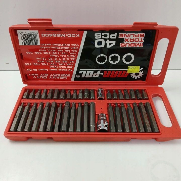 Комплект бит Torx Mar-Pol 40 шт. Spline шестигранник, фото 1