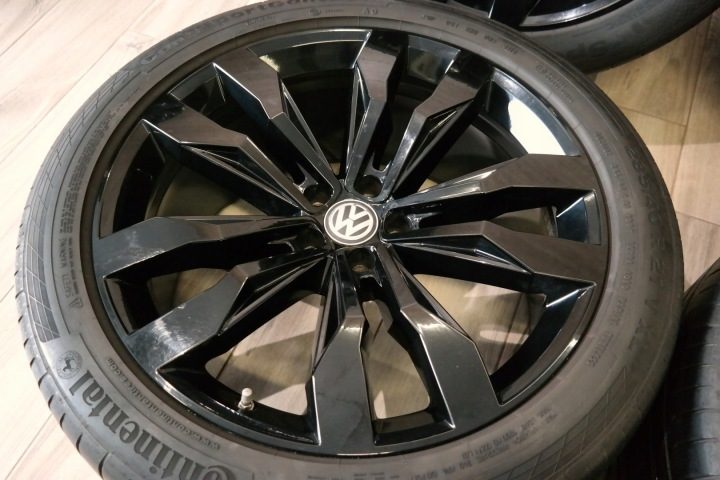 21'' VW Touareg 760 Черный Оригинал R-LINE Continental 285/40 ЛЕТО 5x112, фото 8