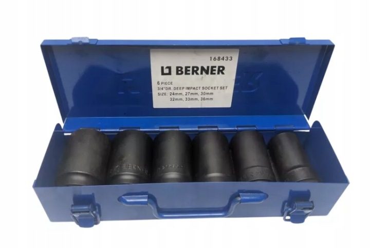 Набор головок ударного Berner 168433 3/4" 6-Kątnych Długich, фото 2