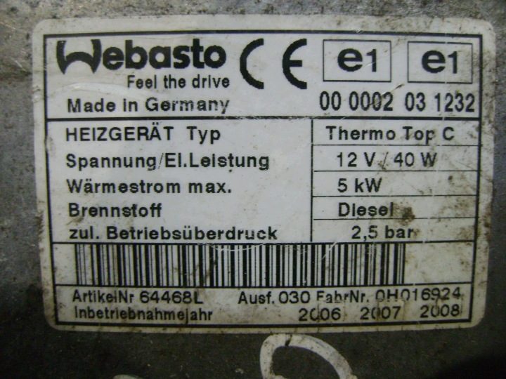 WEBASTO THERMO TOP C С ДИЗЕЛЬ 12V 5 кВт BMW X5 E53 3.0D 64126918942, фото 3