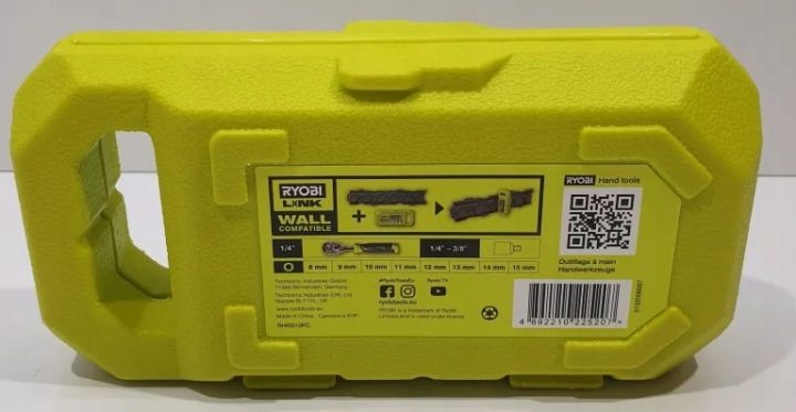 Комплект с kluczem grzechotkowym 10 элементов 1/4" Ryobi, фото 5