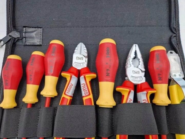 Комплект инструментов izolowanych для электрика wkrętaki клещи FELO NWS в чехол, фото 4