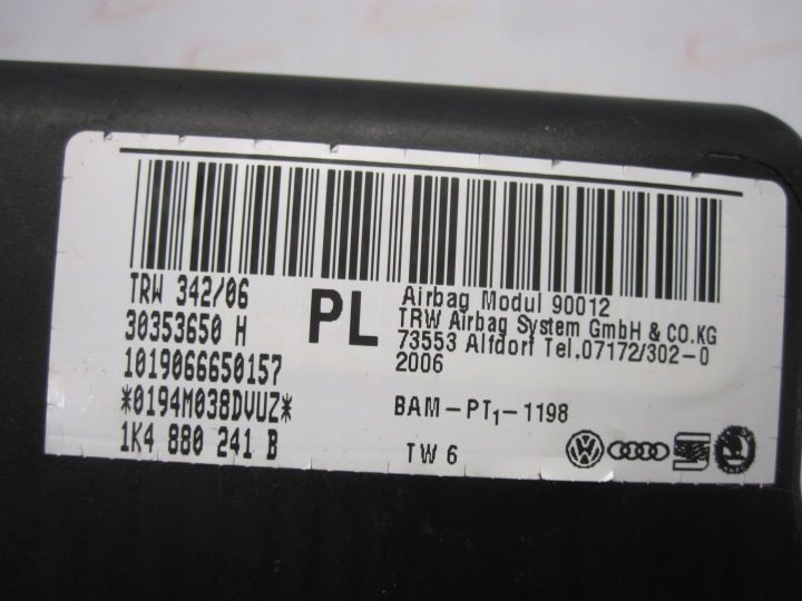 VW GOLF V 07 г. подушка безопасности сиденья левая 1K4880241B, фото 9