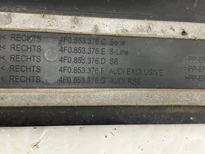 НАКЛАДКИ НА ПОРОГИ 4 шт. КОМПЛ. AUDI A6 C6 УНИВЕРСАЛ 4F0853376C, фото 8