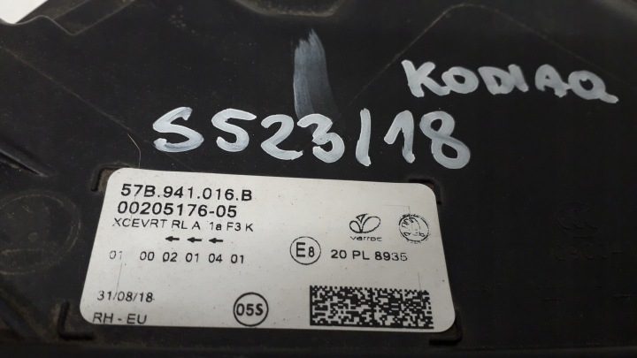SKODA KAROQ ФОНАРЬ ПРАВЫЙ FULL LED 57B941016B ПОВРЕЖДЕННЫЙ СТЕКЛО КОРОБ ЦЕЛЫЙ, фото 9