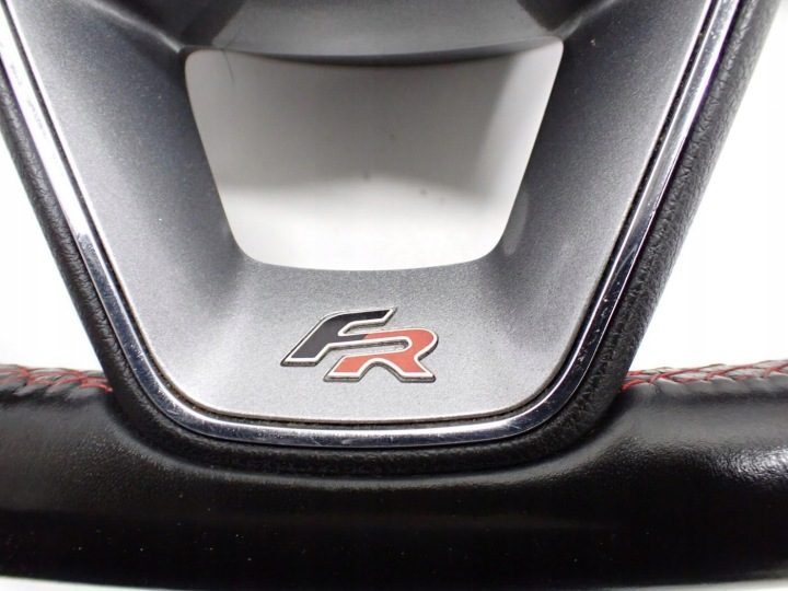РУЛЬ МУЛЬТИФУНКЦИОНАЛЬНЫЙ КОЖА КРАСНАЯ СТРОЧКА SEAT LEON III 5F FR 16 г., фото 5