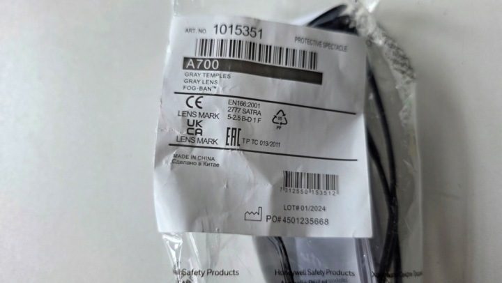 Очки защитные A700 AF серые 1015351 Honeywell, фото 4