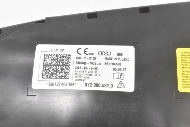 ПОДУШКА БЕЗОПАСНОСТИ СИДЕНЬЯ ПРАВАЯ ЦЕНТРАЛЬНАЯ 8Y2880582D AUDI A3 8Y WYSTRZAŁ, фото 4
