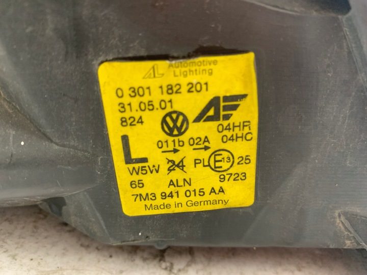 VW Sharan I рестайлинг фара левая передняя хорошая 7M3941015AA, фото 6