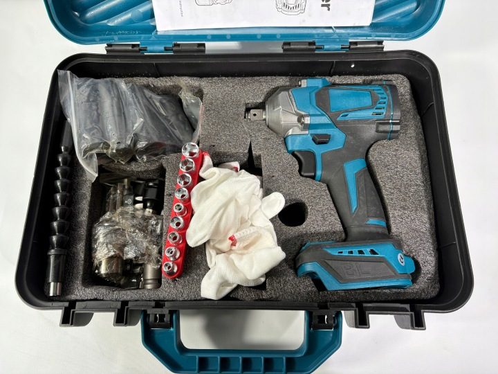 УДАРНЫЙ ГАЙКОВЕРТ АККУМУЛЯТОРНЫЙ 1200 Нм 20V 3Ah 1/2" БЕСЩЕТОЧНЫЙ + КЕЙС + АКСЕССУАРЫ, фото 1