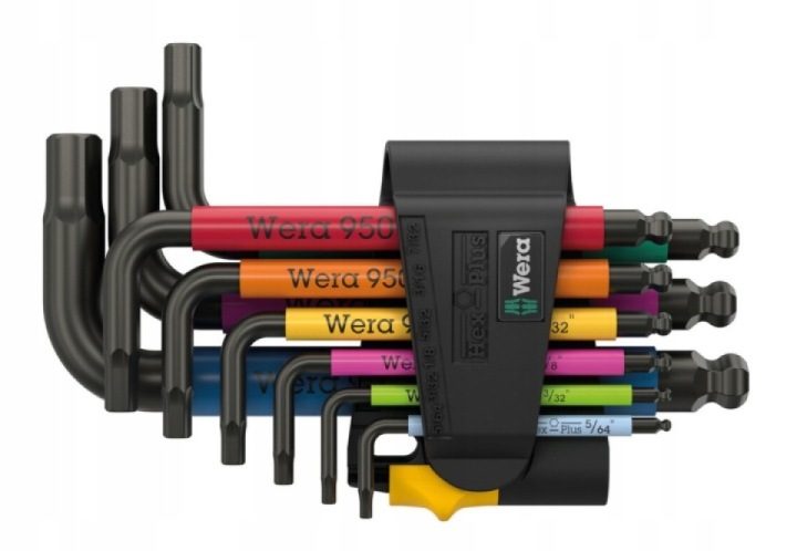 КОМПЛЕКТ КЛЮЧЕЙ TRZPIENIOWYCH 950/9 HEX-PLUS MULTICOLOR 9CZ 05022641001 WERA, фото 1
