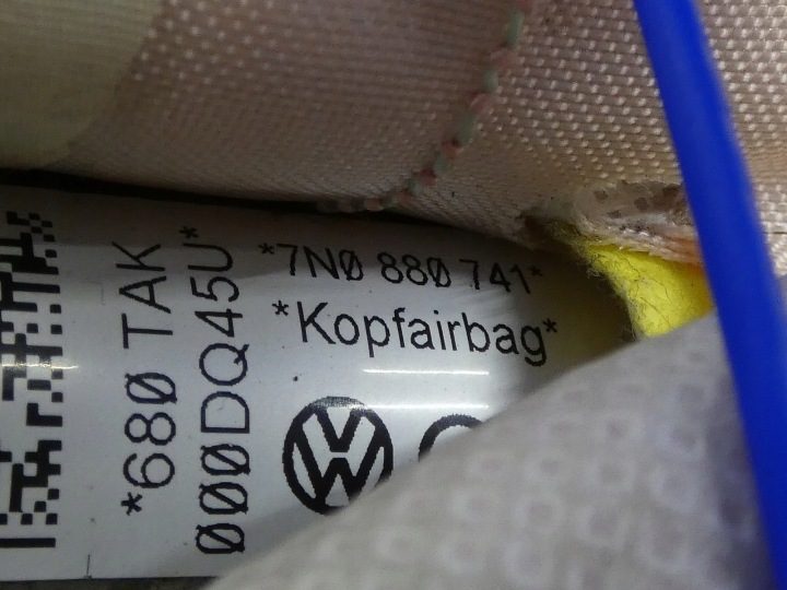 ШТОРКА ПОДУШКА БЕЗОПАСНОСТИ AIRBAG ЛЕВЫЙ VW SHARAN 7N 7N0880741, фото 4