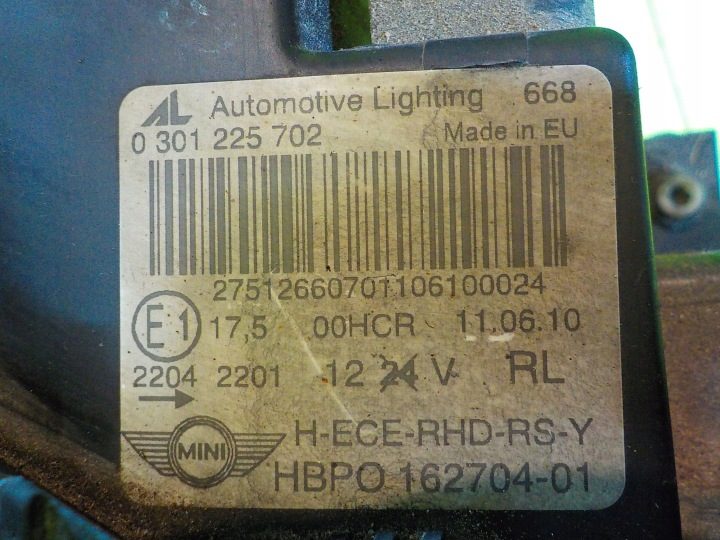 ФАРА ПРАВАЯ MINI R55 R56 R57 R58 / РЕСТАЙЛИНГ 0301225702, фото 4