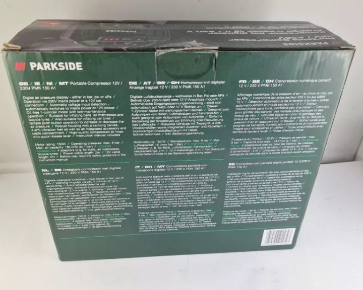 Компрессор переносной с цифровым дисплеем 12 V/230 V PARKSIDE PMK 150 A1, фото 2