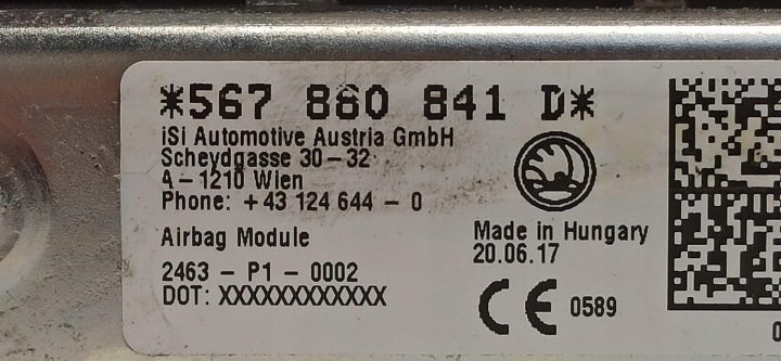 SKODA KODIAQ ПОДУШКА БЕЗОПАСНОСТИ КОЛЕННАЯ 567880841D, фото 3