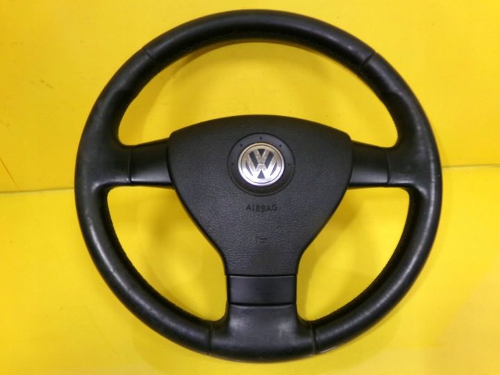 РУЛЬ КОЖАНЫЙ С ПОДУШКОЙ VOLKSWAGEN GOLF V 1K0419091 NR163, фото 1