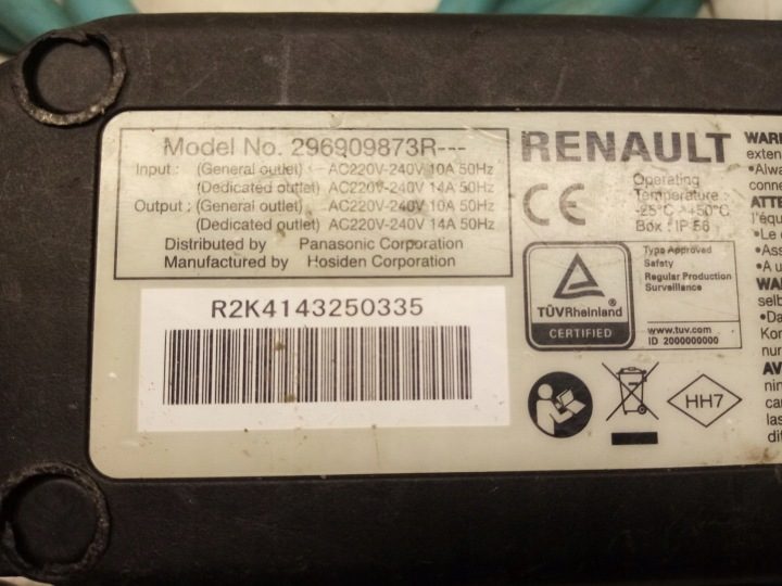 Renault зарядное устройство кабель 296904606R 243401523R, фото 8