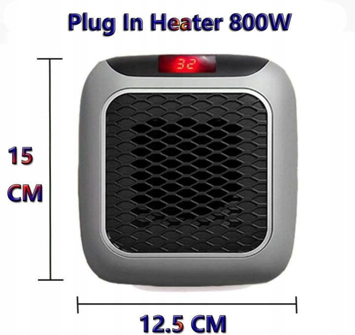Отопитель ceramiczna 800W с пультом, 12H программирование, LED, фото 2