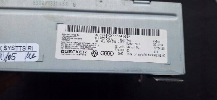 МАГНИТОЛА AUDI A6 C6 4F0035541L 04-11 ПЛЕЕР МУЛЬТИМЕДИА, СТЕРЕО, фото 3