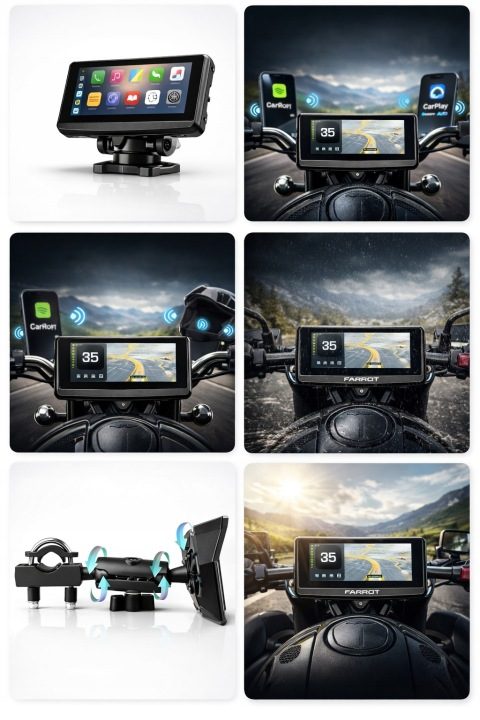 Навигация Мотоциклетная FARROT M780 8.1" CarPlay Android Авто GPS Dual, фото 10