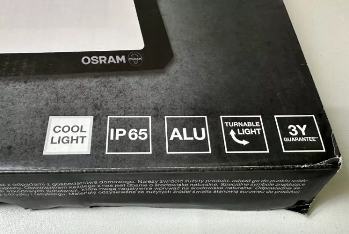 Прожектор Osram Floodlight Люкс 100W 3000K белый тепла 9000lm IP65 черный, фото 3