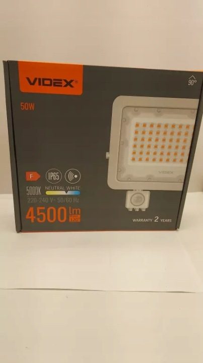 Прожектор с датчиком движения Videx VLE-F2e-505W-S 50 Вт 4500 lm 5000K IP65, фото 4