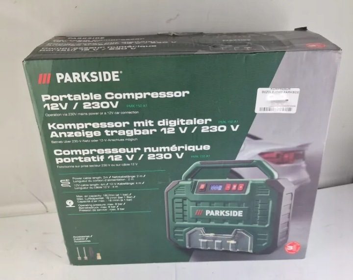 Компрессор переносной с цифровым дисплеем 12 V/230 V PARKSIDE PMK 150 A1, фото 1