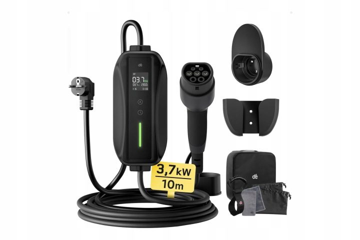 Кабель для зарядки EV Тип 2 – 3,68 кВт, 10 м, LCD, 6-16A, фото 1