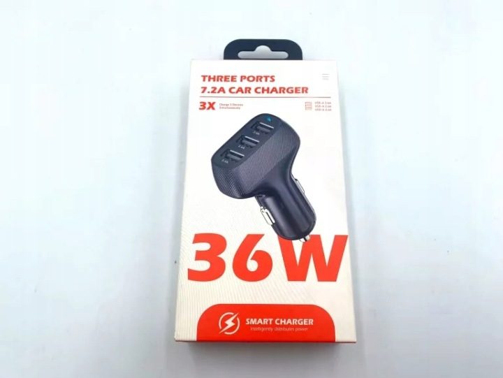 ЗАРЯДНОЕ УСТРОЙСТВО АВТОМОБИЛЬНОЕ 3 ПОРТЫ USB C PD30W 12V SZYBKIE ЗАРЯДКА, фото 1