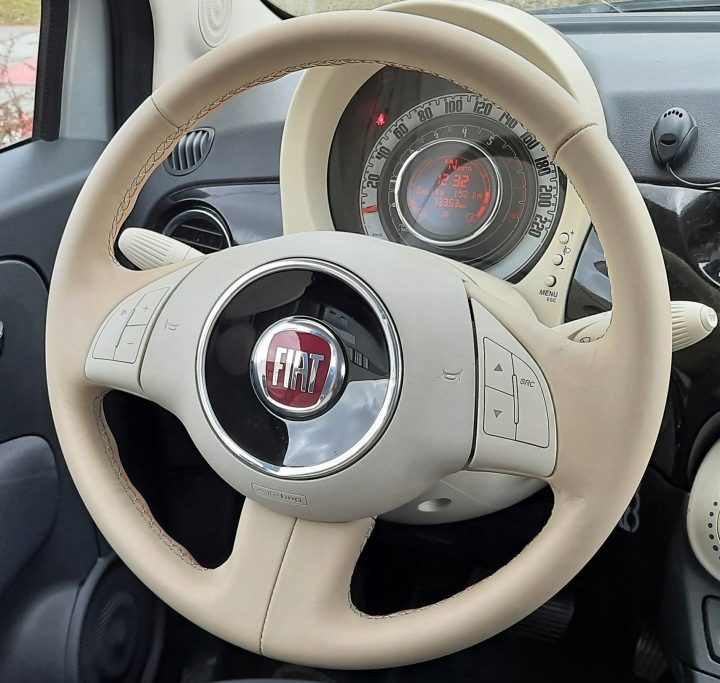 ЧЕХОЛ НА РУЛЬ FIAT 500 КОЖА 2007-2015 (225K), фото 9