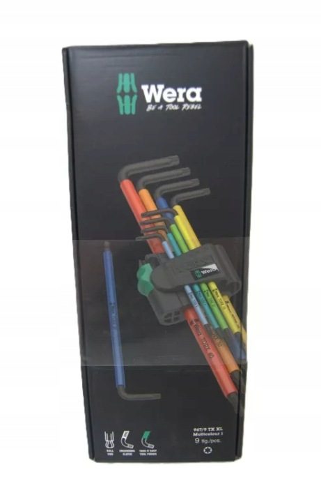 WERA ключи длинные Torx T8-T40 шар 9 штук, фото 1
