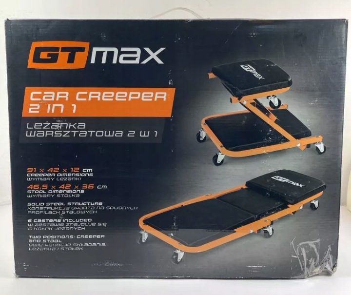 Leżanka Гаражная СКЛАДНАЯ 2w1 GTMax TABORET LEŻAK ПОДУШКА СИДЕНЬЯ STOŁEK, фото 2