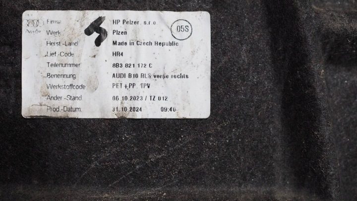 AUDI A5 B10 ПОДКРЫЛОК ПЕРЕДНИЙ ПРАВЫЙ 8B3821172C ОРИГИНАЛ!, фото 6