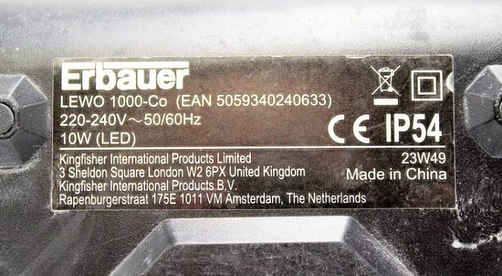 Лампа переносная Erbauer 1000 lm IP54, фото 4