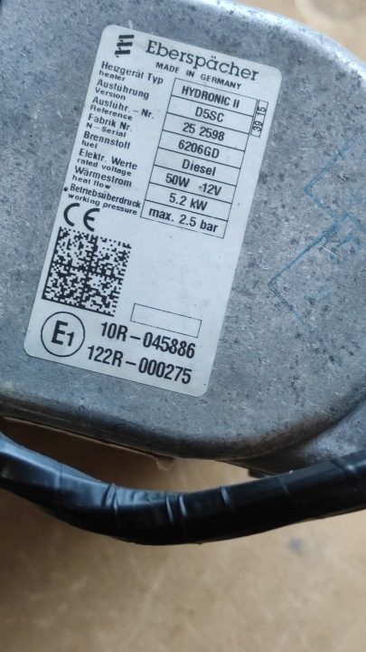 Webasto Eberspaecher Hydronic II D5SC Универсальное 252598 Б/у отличное состояние, фото 1