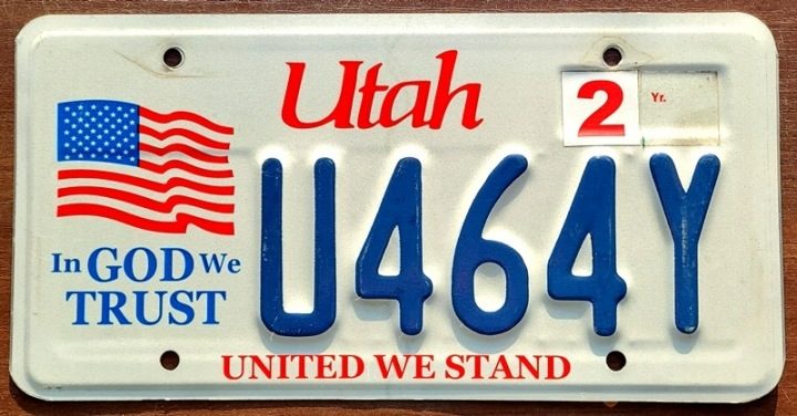 Utah - табличка номерная с США, фото 1