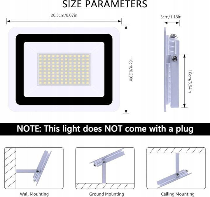 Противотуманная фара Прожектор Фонарь LED 100W IP68 наружный, фото 2