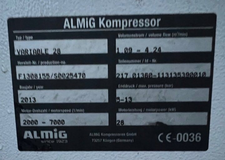 Компрессор масляный Almig Variable 28 0 l 13 бар, фото 6